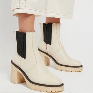 Free People James Chelsea Ankle Boots In Bone Leather